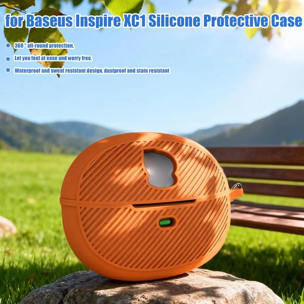 Silicone Case for Baseus Inspire XC1 Earbuds, Black, White or Orange