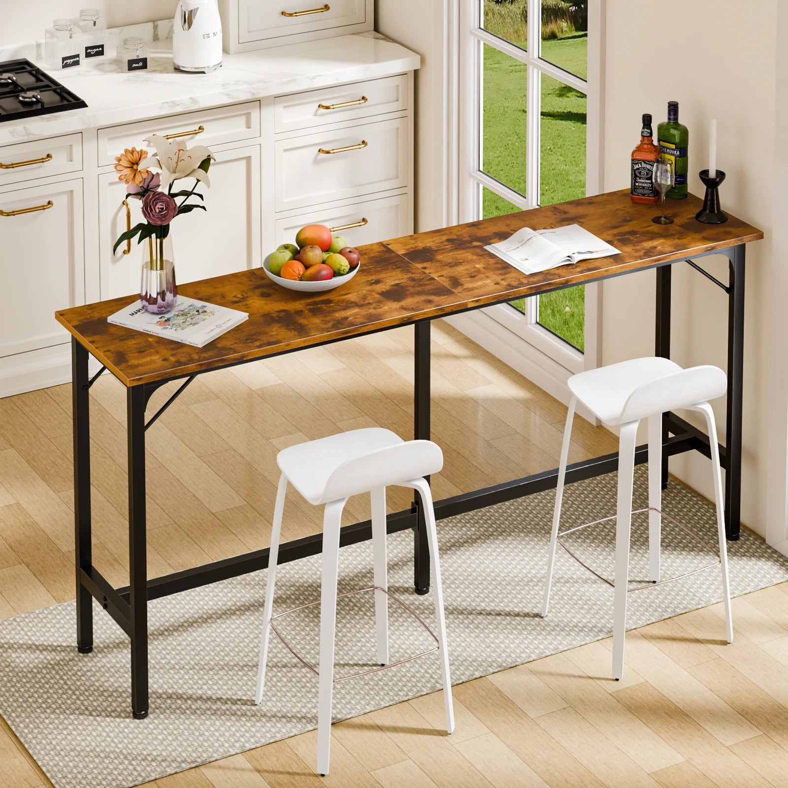 71" Rectangular Bar Height Table for Dining, Work, or Living Space