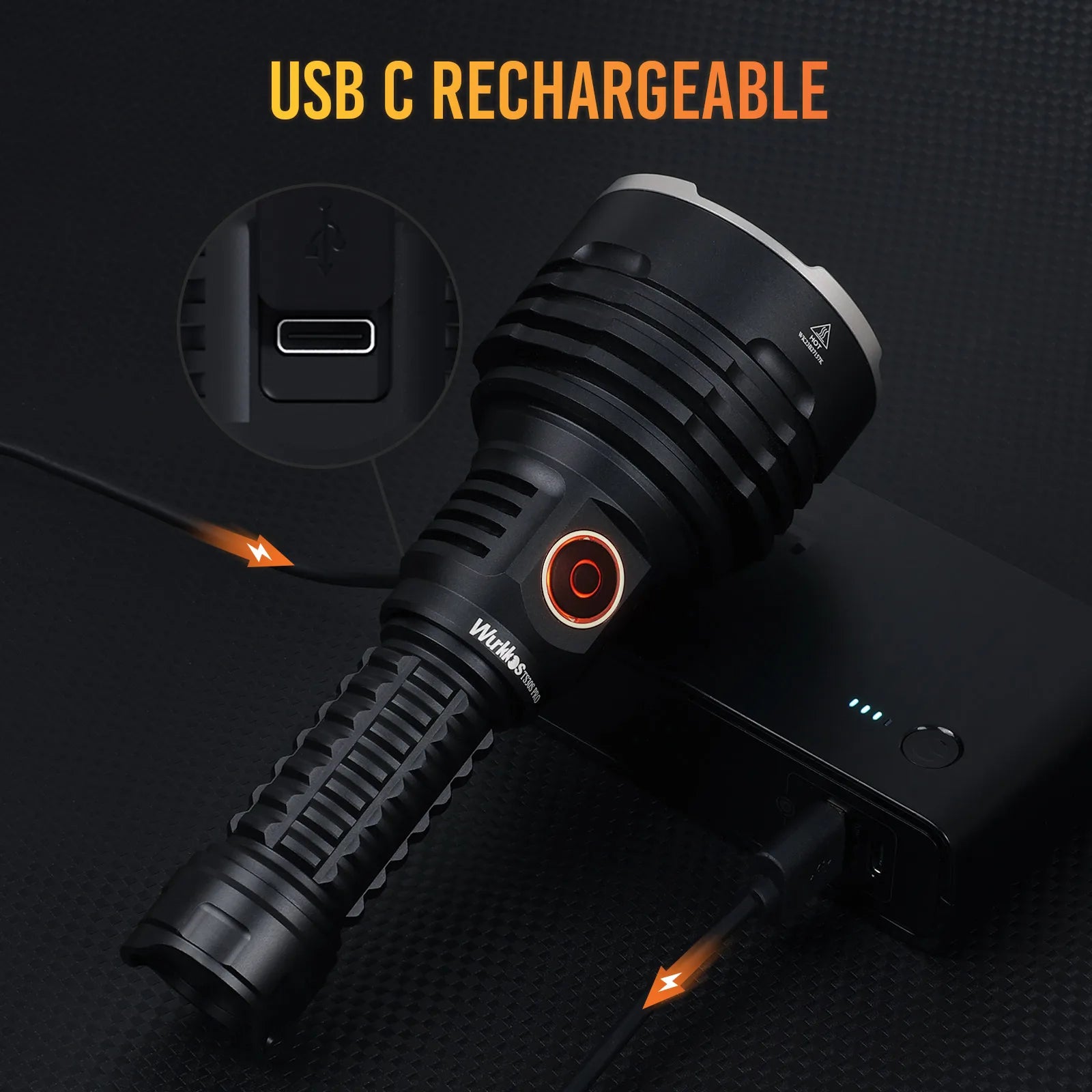 Wurkkos TS30S Pro 6000lm Tactical Flashlight 1086m USB-C Power Bank