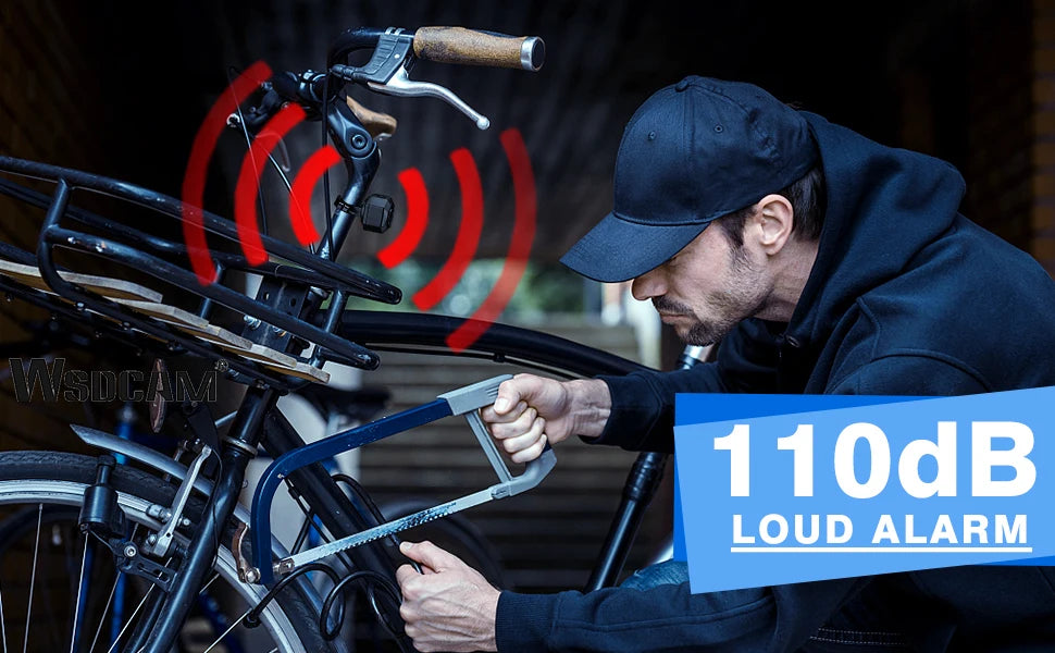Wireless Bike Alarm with Remote, 110dB Motion Sensor Anti-Theft