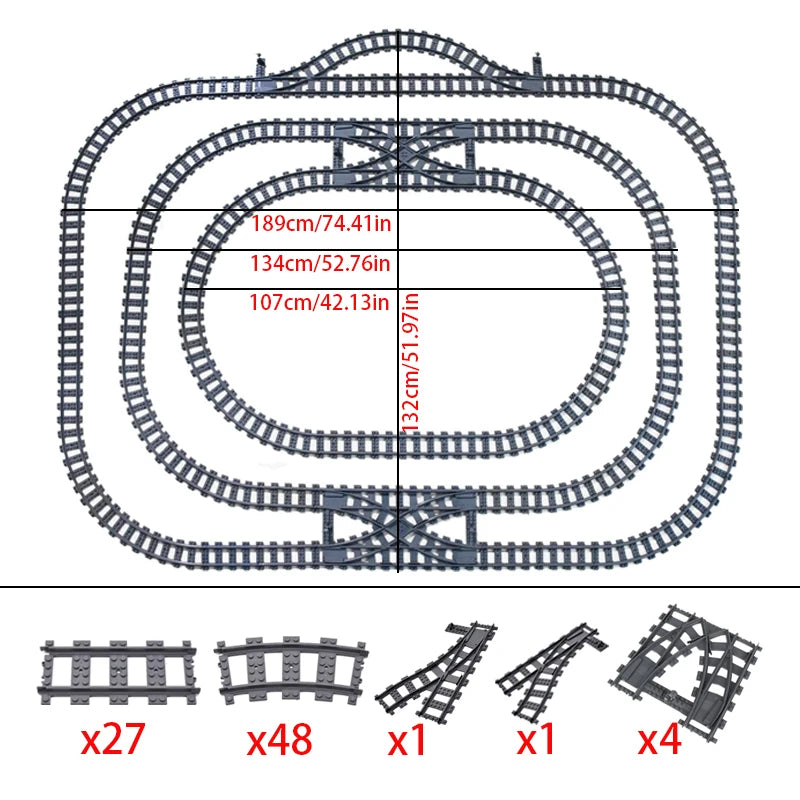 Plast togsporlayout-valg med krysseelementer