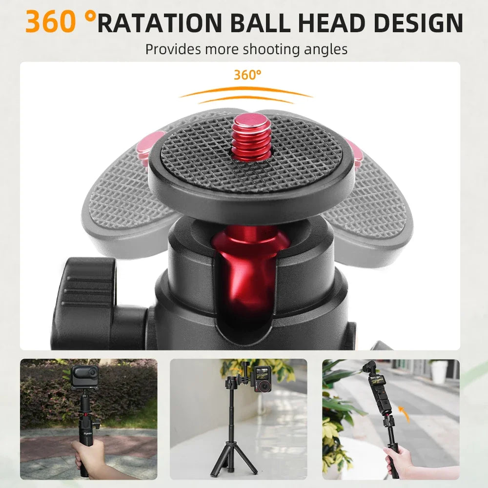 Compact Selfie Stick and Tripod for Compatible Cameras