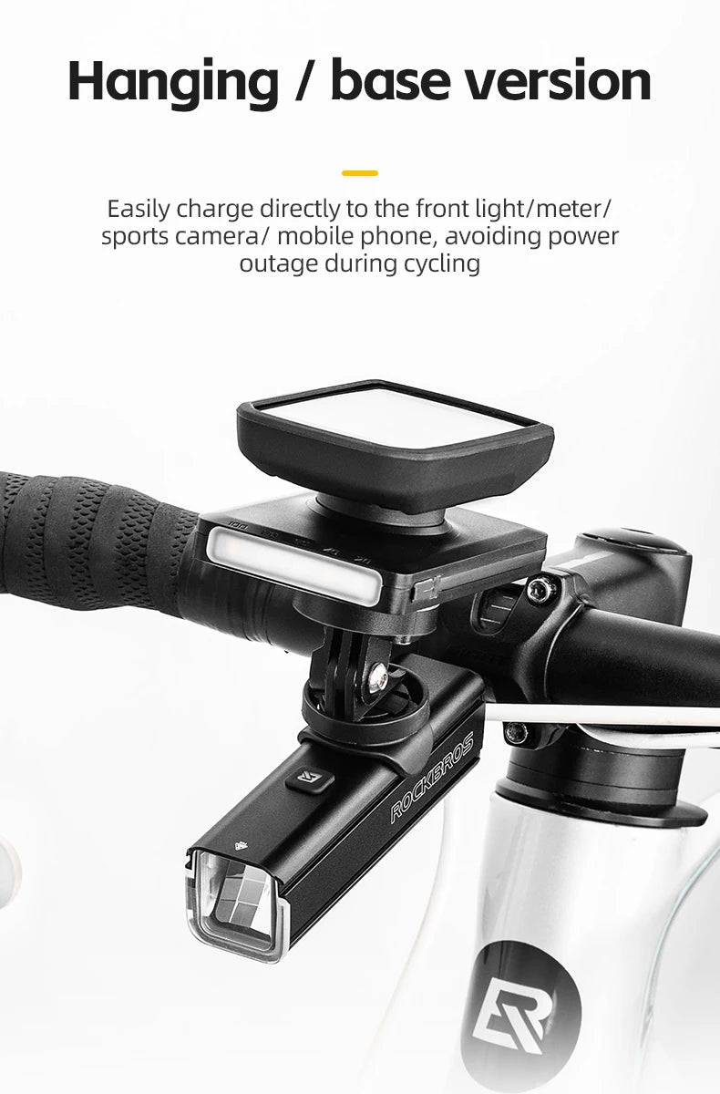 Bicyklové svetlo 5000mAh s digitálnym displejom a IPX6 nepremokavé