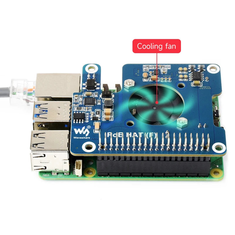 PoE HAT Raspberry Pi 5 con ventola e dissipatore