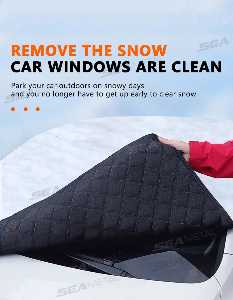 SEAMETAL Magnetic Car Snow Shield Frost Prevention Windshield Cover Car Cover Sunshade Thicken Full-Wrapped Outdoor Snow Cover