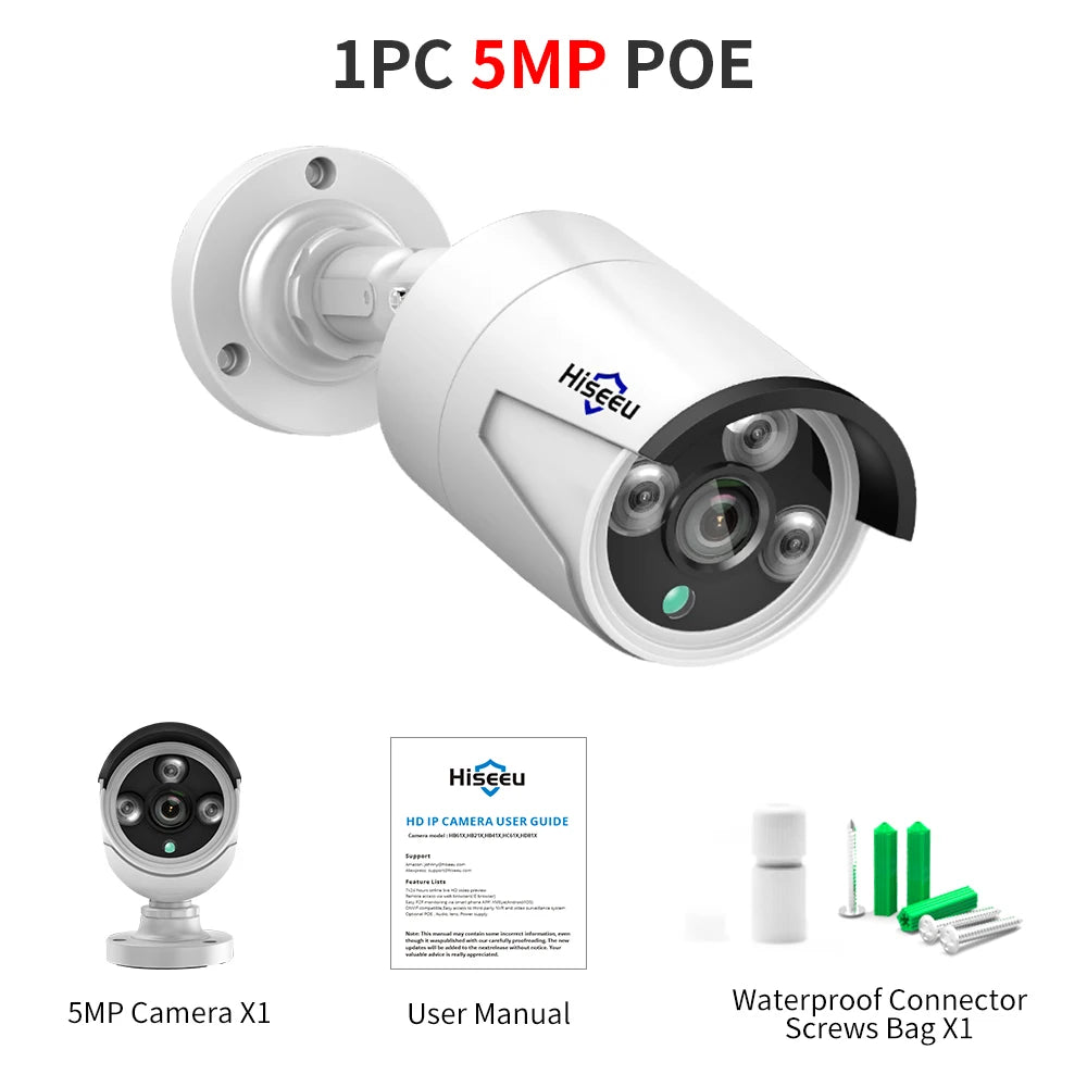 5MP Audio IP Security Camera PoE Outdoor IP66