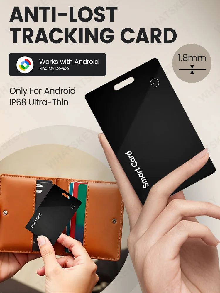 Găsește-ți portofelul cu GPS, Card tracker pentru Android - Ultra-subțire, etichetă inteligentă Bluetooth, reîncărcabilă, pentru portofel și bagaje, anti