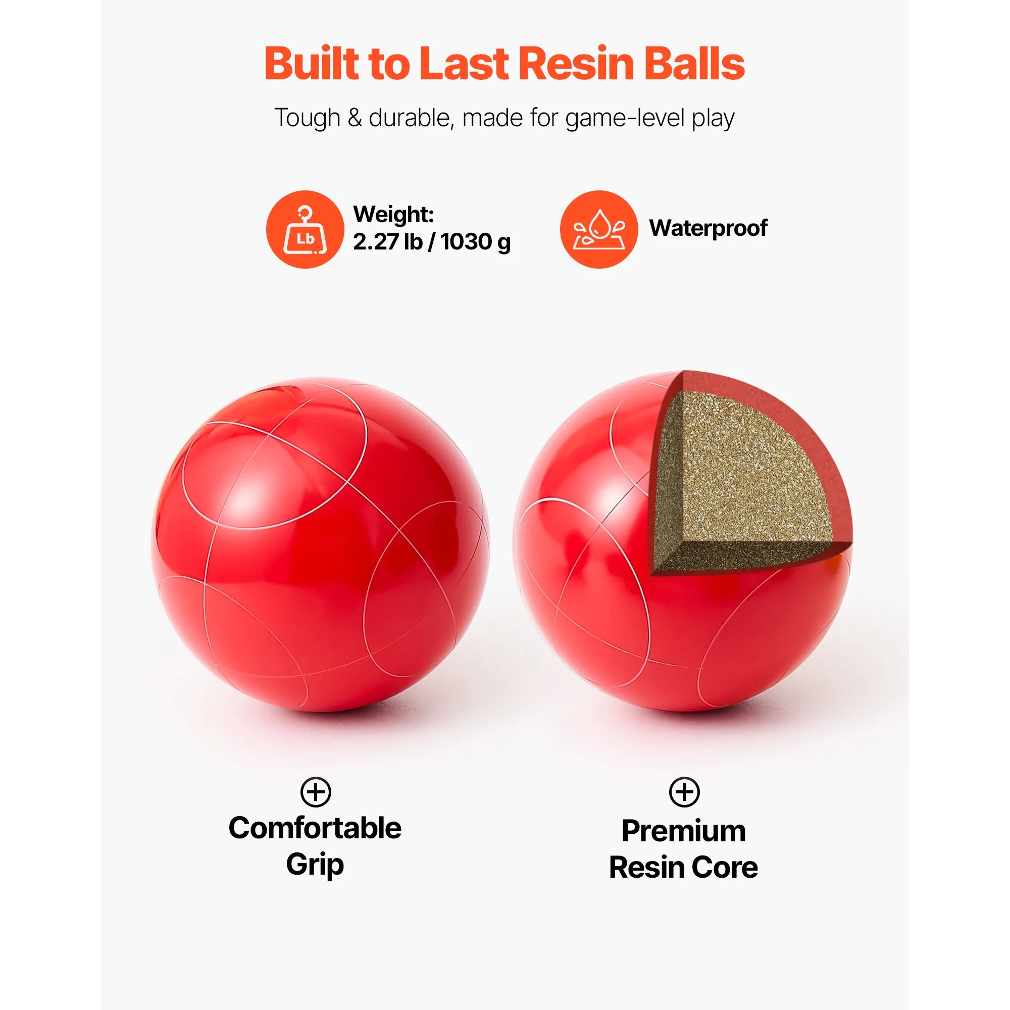 SucceBuy Bocce Ball Set 8 Resin Balls with Pallino Carry Bag and Measuring Rope Multi Color for Beach Lawn and Backyard Games