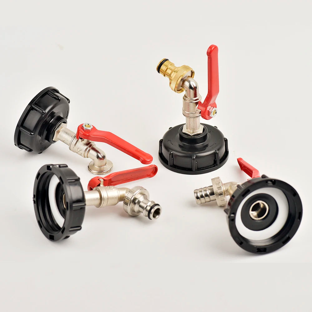 IBC Tank Tap Adapter S60*6 Coarse Thread to Brass/Alloy 16mm Quick Connect Replacement Valve Garden Home Valve Fitting Faucet 