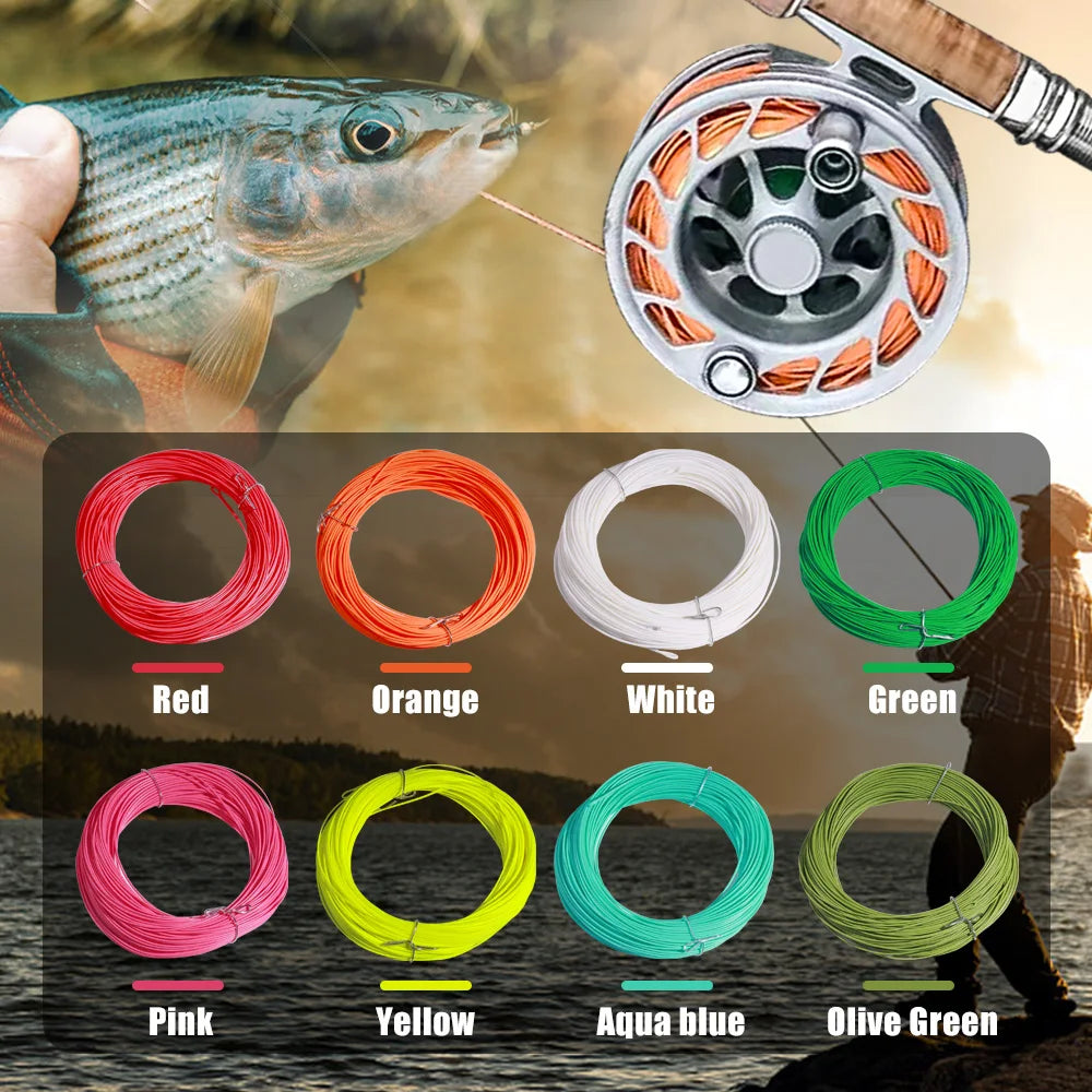 100ft, 1F-8F Weight Forward Floating Fly Fishing Line Fluo Front Welded Loop Fly Line, Fishing Goods, Pesca, Accessories