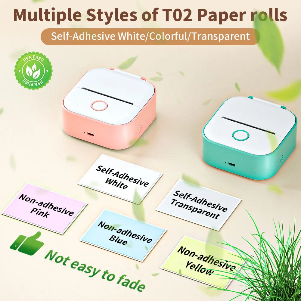 Mini drukarka termiczna Bluetooth Phomemo T02, 53 mm