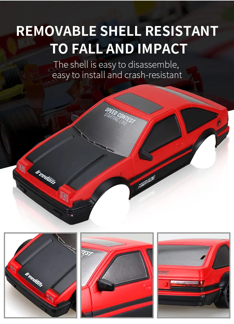 1:24 High Speed RC Drift Vehicle Cars Mustang 4WD Remote Control Racing Car Gift Competition Race Car Boys Toy Replaceable Tire 