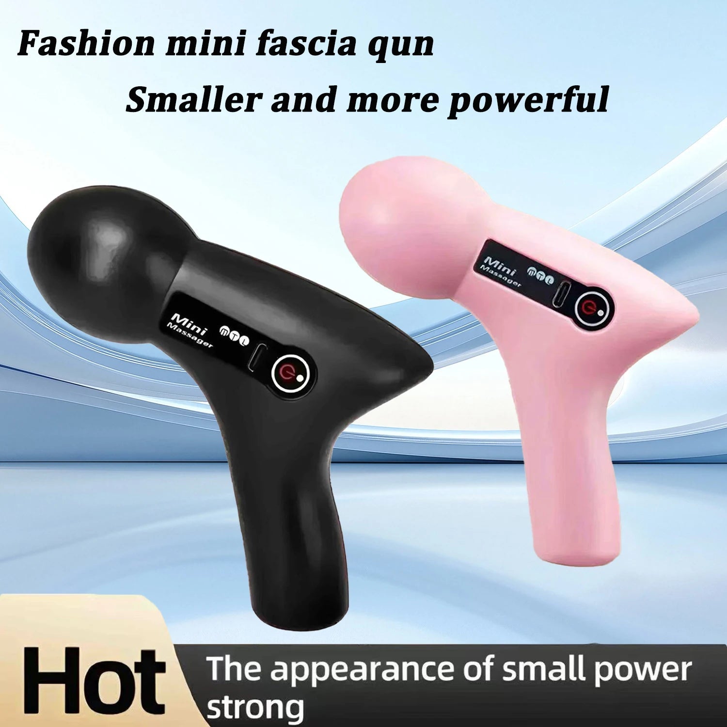 Mini Massage Massage LCD Screen 6 Heads Gun Muscle Massager Portable Electric Fascia Gun for Neck Foot Body Fascia Gun 