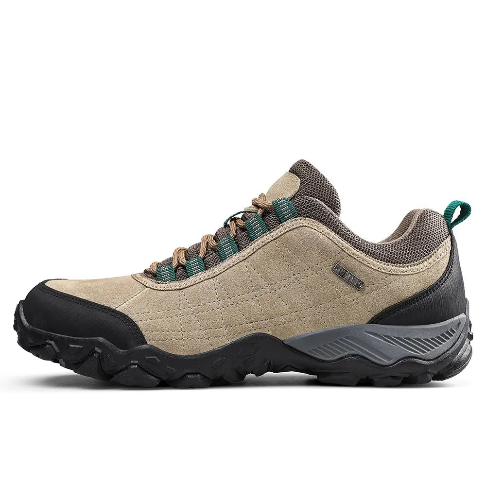 Chaussures de randonnée en daim pour hommes avec semelles extérieures en caoutchouc