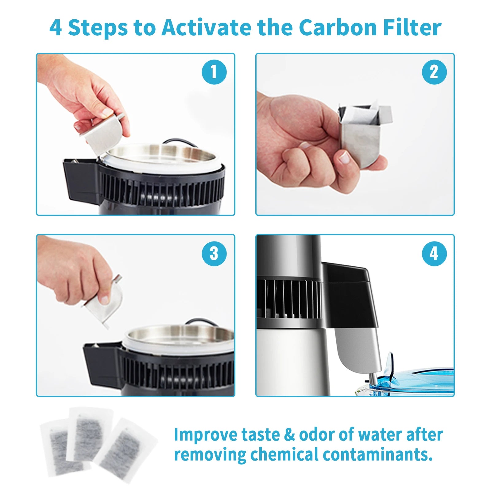 4L Countertop Water Distiller with 5-Stage Filtration & Touch Control
