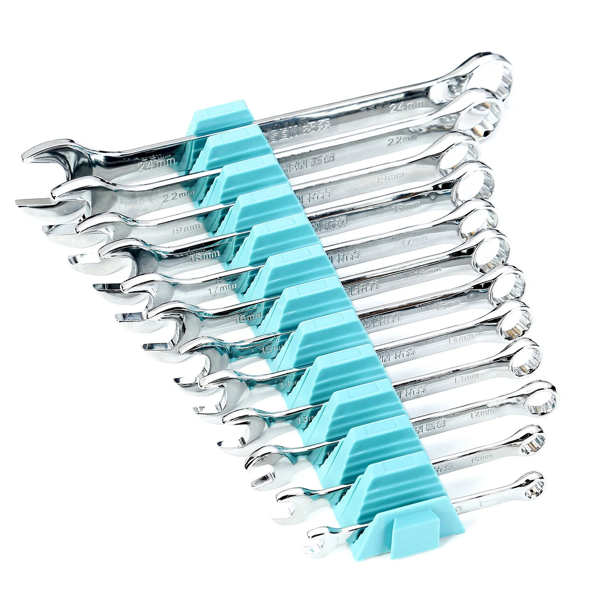 Wrench Organizer Modular System – 12 PCS Magnetic Wrench Organizer for Tool Box Drawer, Modular Wrench Storage Rack