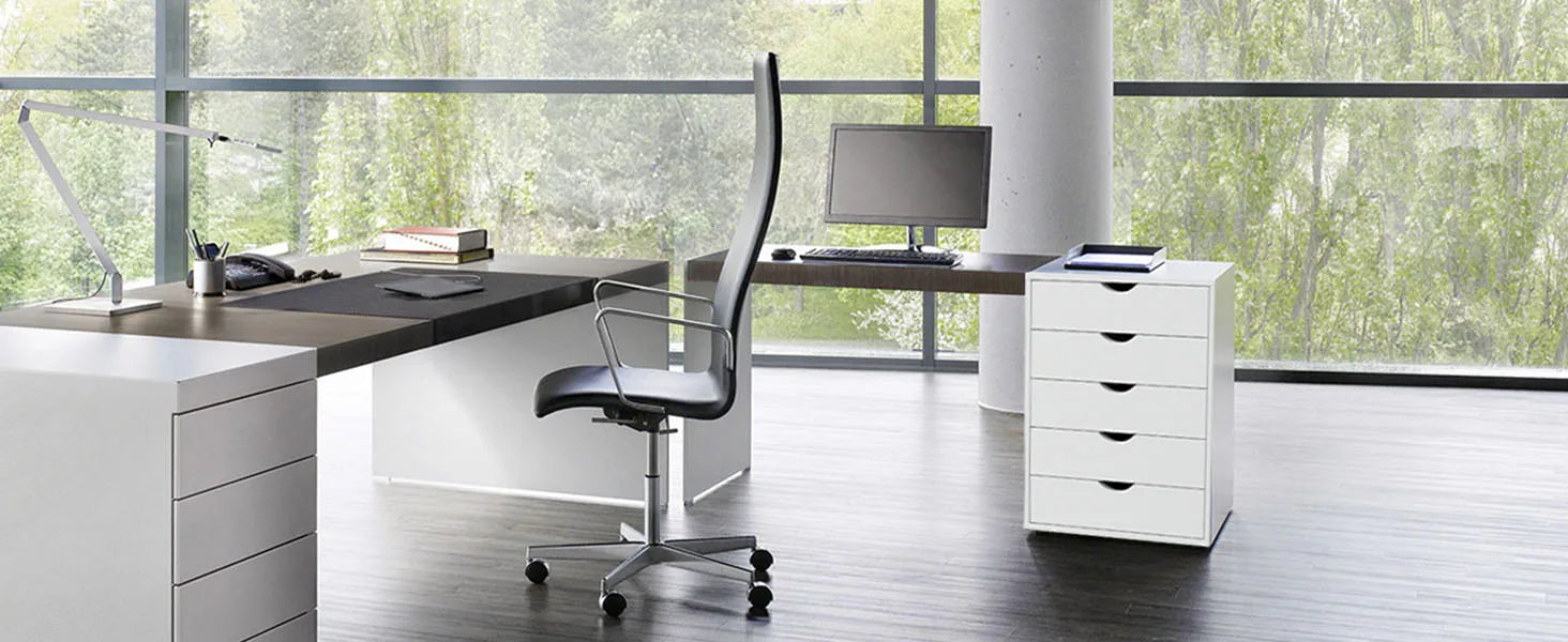5 Drawer Rolling Nightstand Cabinet with Waterproof Top Surface