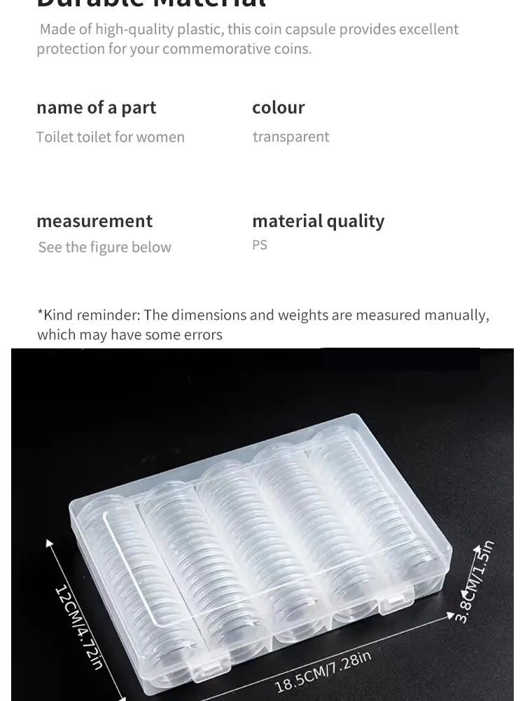 Coin Capsules Round Plastic Coin Collection Box Coin Storage Box Coin Protection Box Christmas, Halloween, Thanksgiving Gift