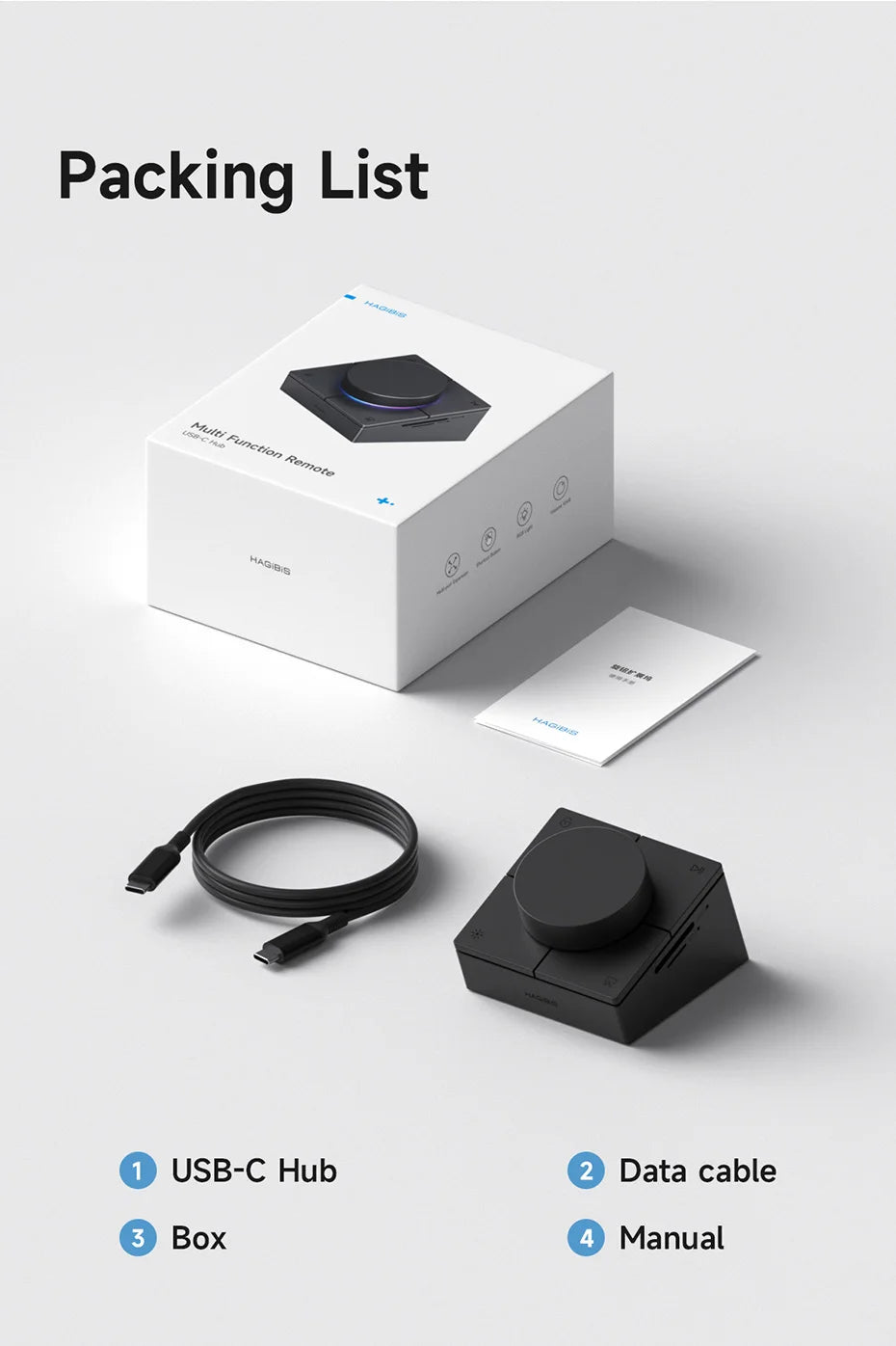 USB-C stolní hub s nastavitelným objímkou hlasitosti