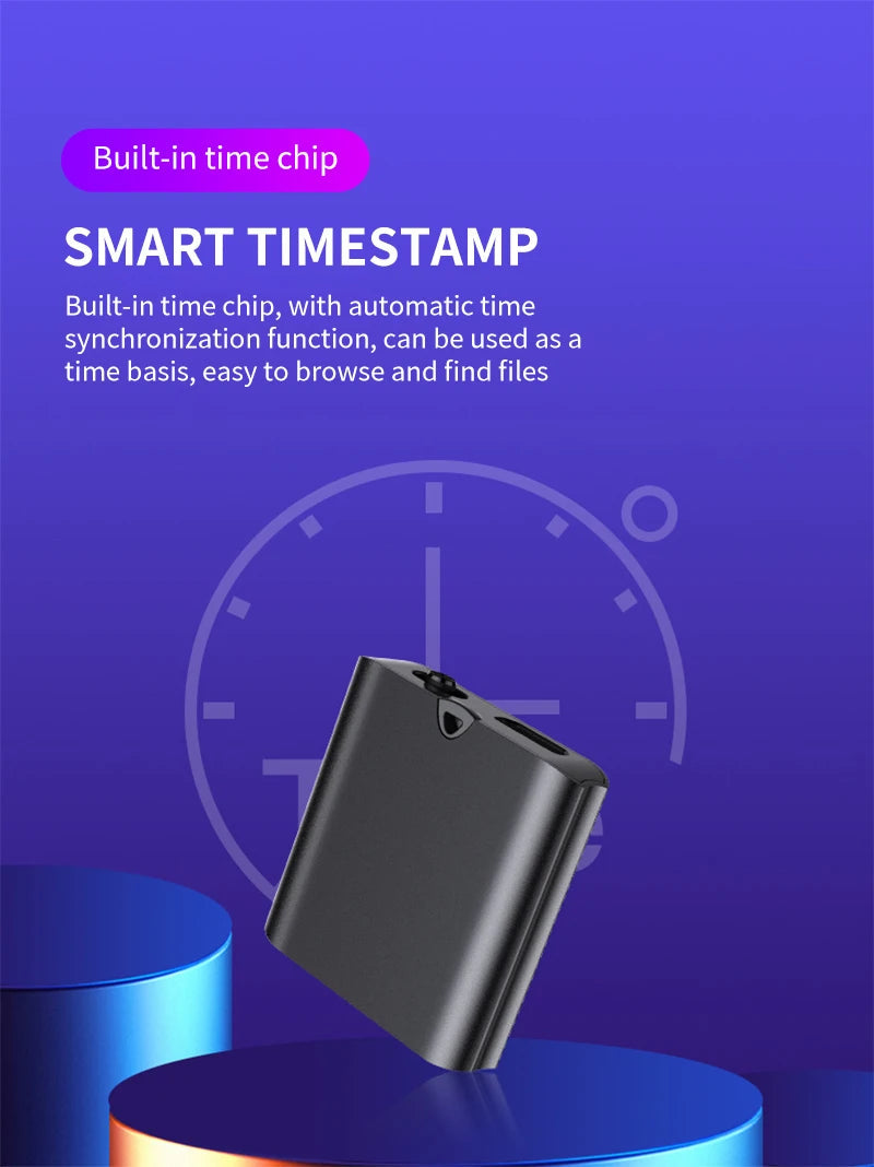 Powerful UltraThin Mini Sound Recorder Gadget Professional Safety Encryption Discreet Listening Device Portable Mp3 Player Espia 