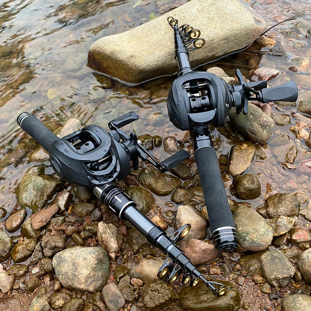Telescopic Rod & Baitcasting Reel Combo, 1.5–2.4m