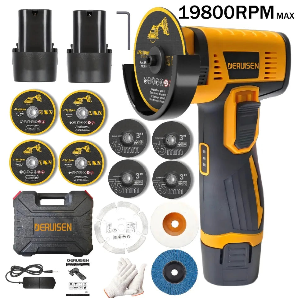 19800 RPM Mini Wireless Angle Grinder for Home DIY