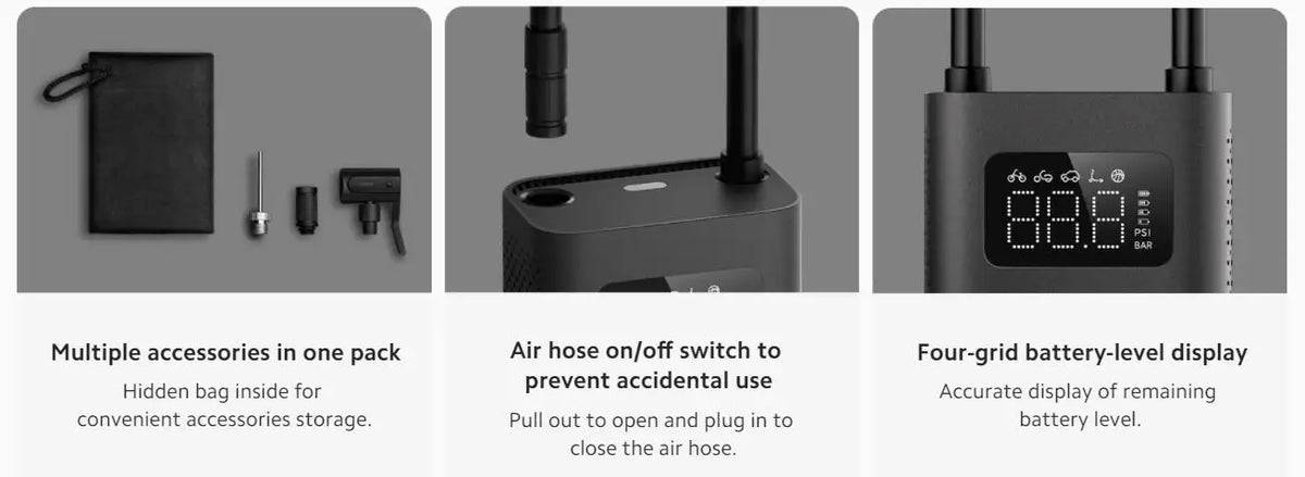 Xiaomi Mijia Portable Air Compressor 2 / 2D / 2PRO, Smart Digital Tire Pressure Detection Inflator, Portable Electric Air Pump