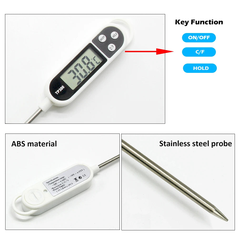 Digital Cooking Probe Thermometer, Celsius/Fahrenheit