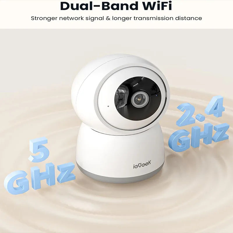 ieGeek 5MP Indoor Security Camera with 360° PTZ and Night Vision