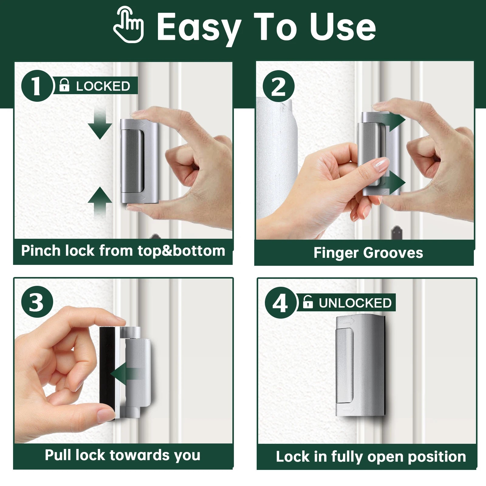Reinforced Home Security Door Lock with 800 lbs Strength