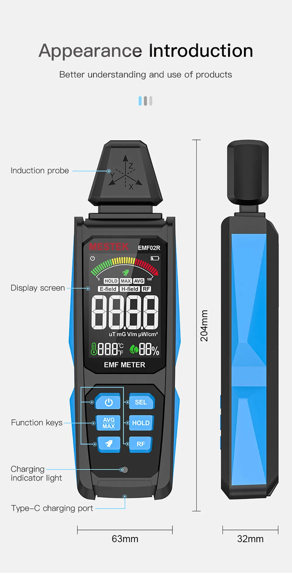 EMF02R Electromagnetic Field Meter