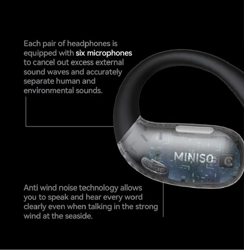 [AI Translator Earphone]MINISO X28 Wireless Headphones Bluetooth 5.4 HiFi IPX5 Waterproof Sports Bass Powerful 16H Battery Life 