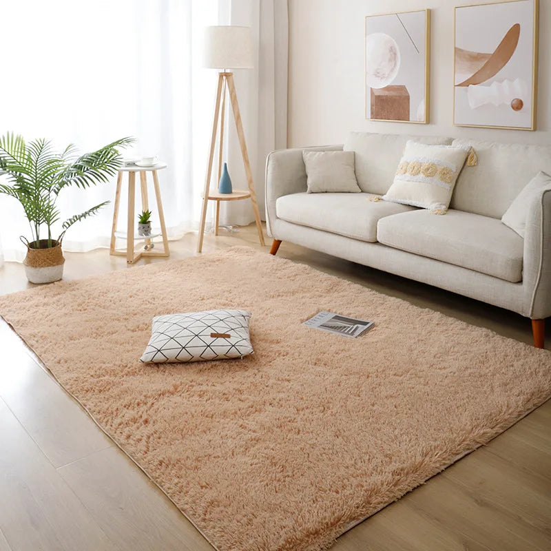 White Fluffy Hall Carpet Modern Living Room Bedroom Home Decor Large Mats Thickened Non-Slip Girl Children's Room Pink Furry Rug 