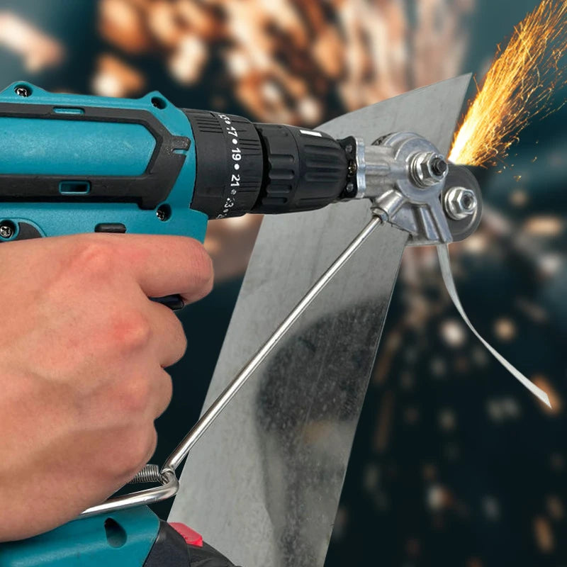 Drill-Powered Sheet Metal Cutter Attachment
