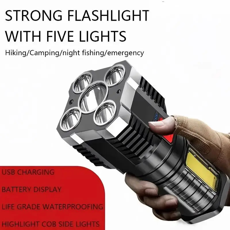 Rechargeable LED Flashlight with Side Light