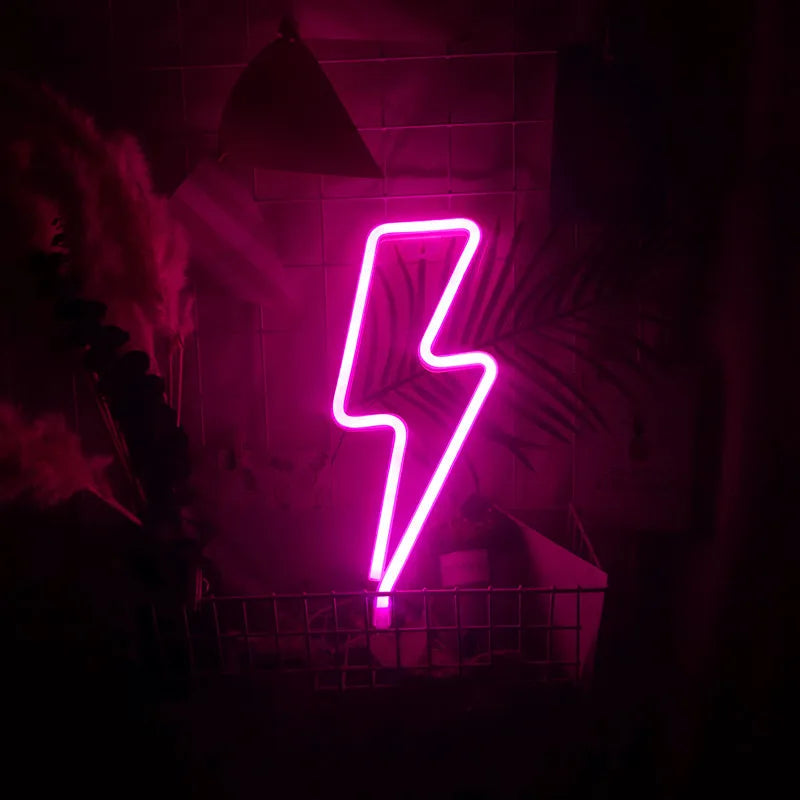 Neonska LED svjetiljka u obliku munje