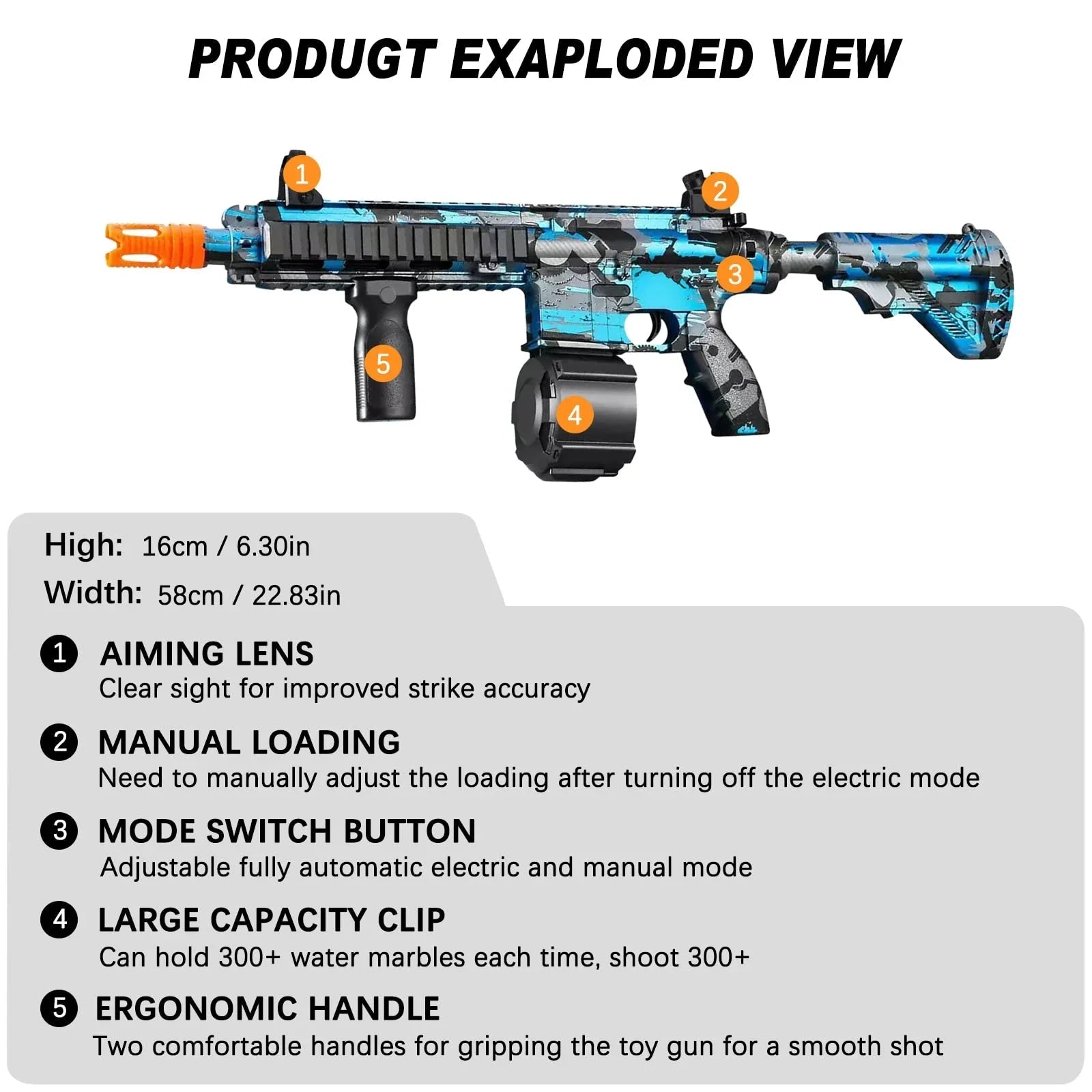 M416 Water Bomb Blaster Gun Electric Graffiti Air Rifle Weapons Paintball Toy Guns Pneumatic Gun For Shooting Adults Kids Toy 