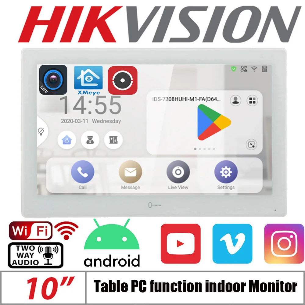 Original hikvision 10 inch android monitor DS-KH9510-WTE1 DS-KV6113-WPE1(C) DS-KB8113-IME1-IME1 POE wifi  Video intercom kit hikvision