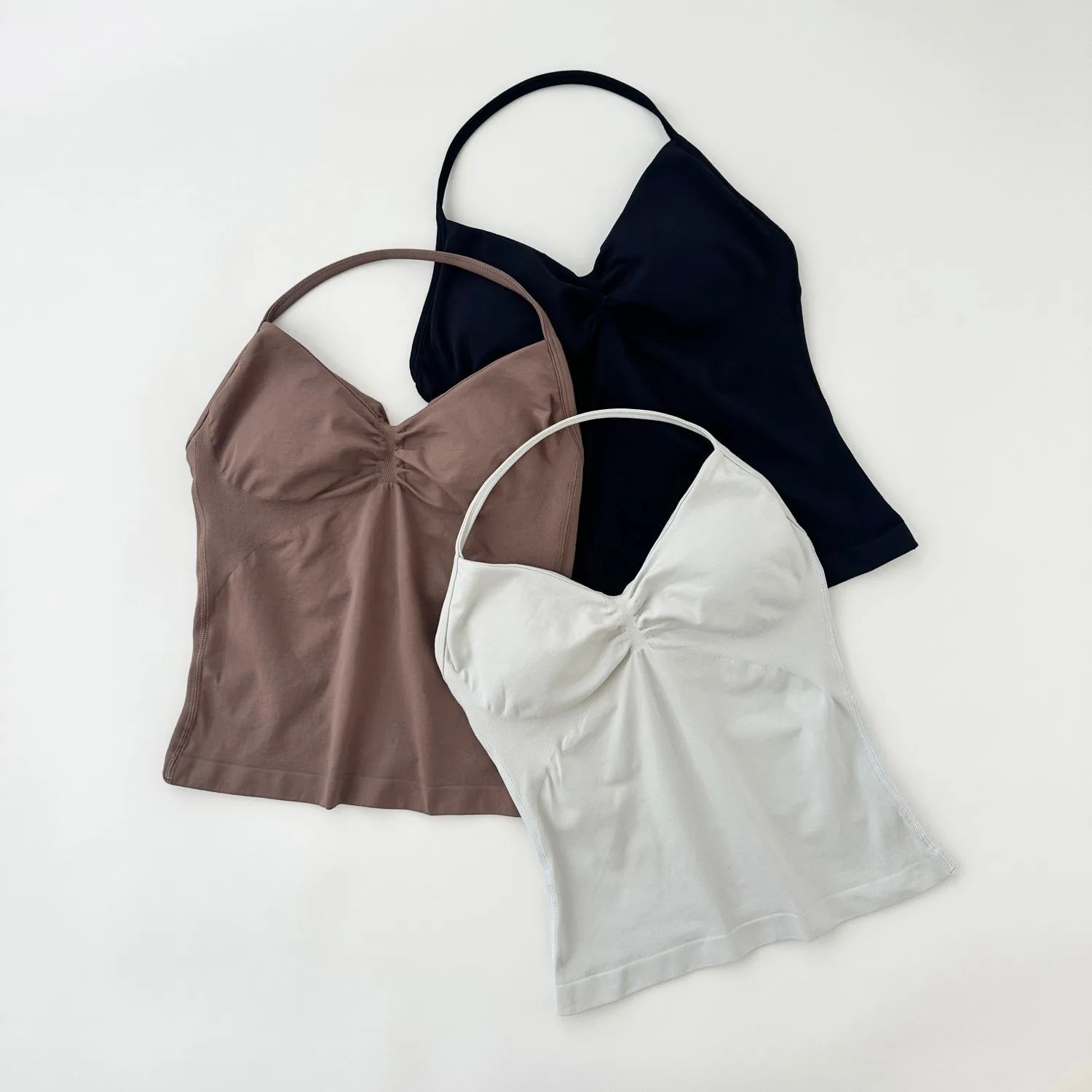 ARFTE Longline Strappy Gym Top Backless Gym Clothes Women Scrunch Built-in Bra With Removable Cups Yoga Tank Tops 