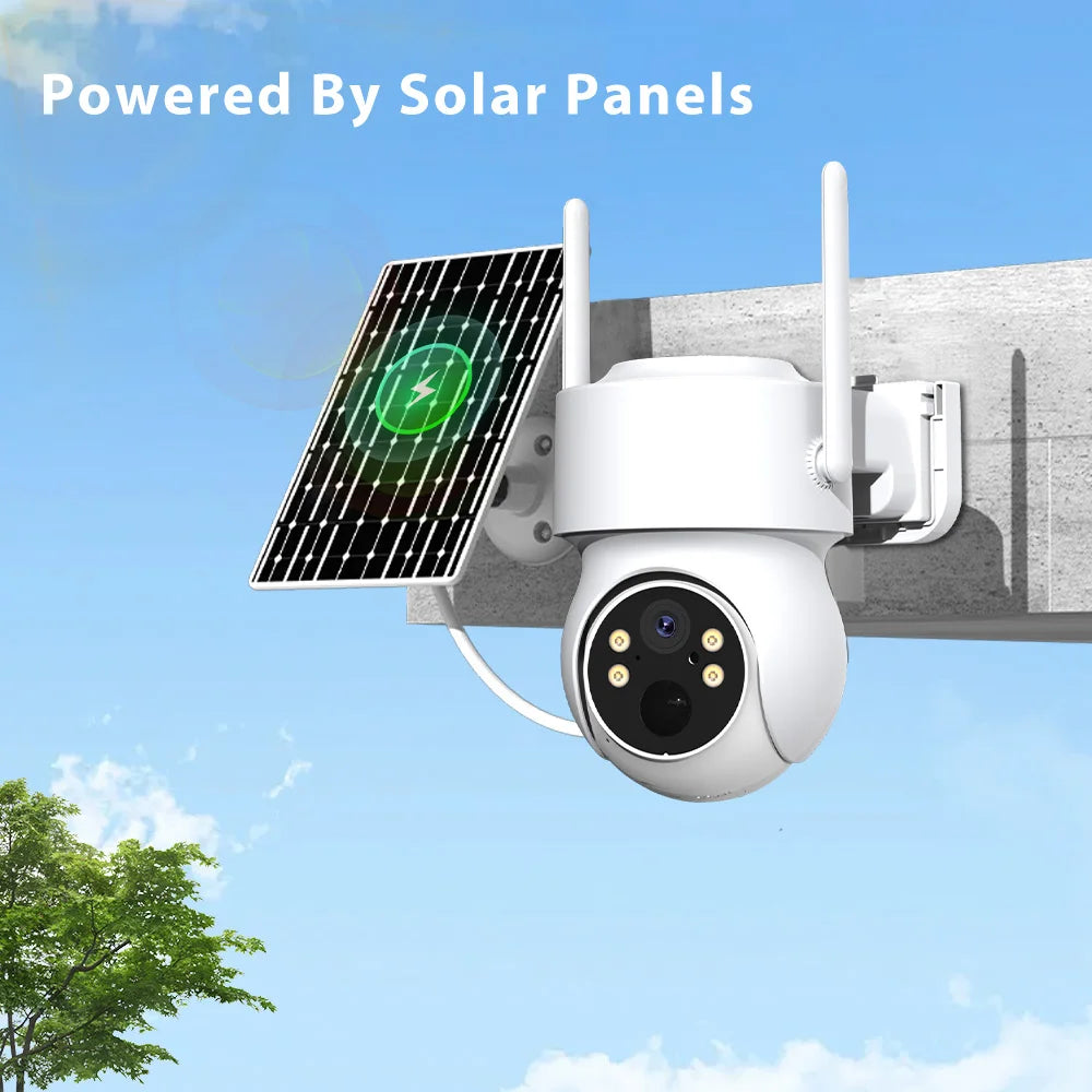 WONSDAR Cameră de securitate exterioară PTZ WiFi solară