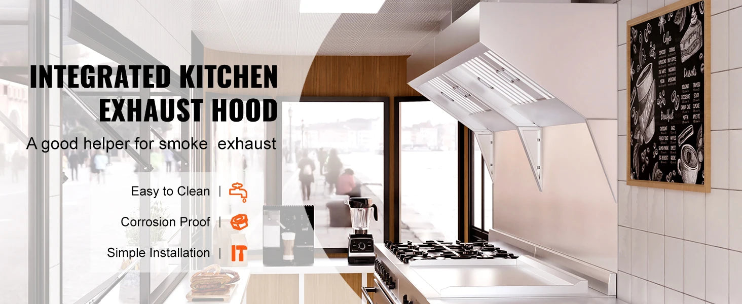 Commercial Stainless Steel Exhaust Hood Under Cabinet Range Hood