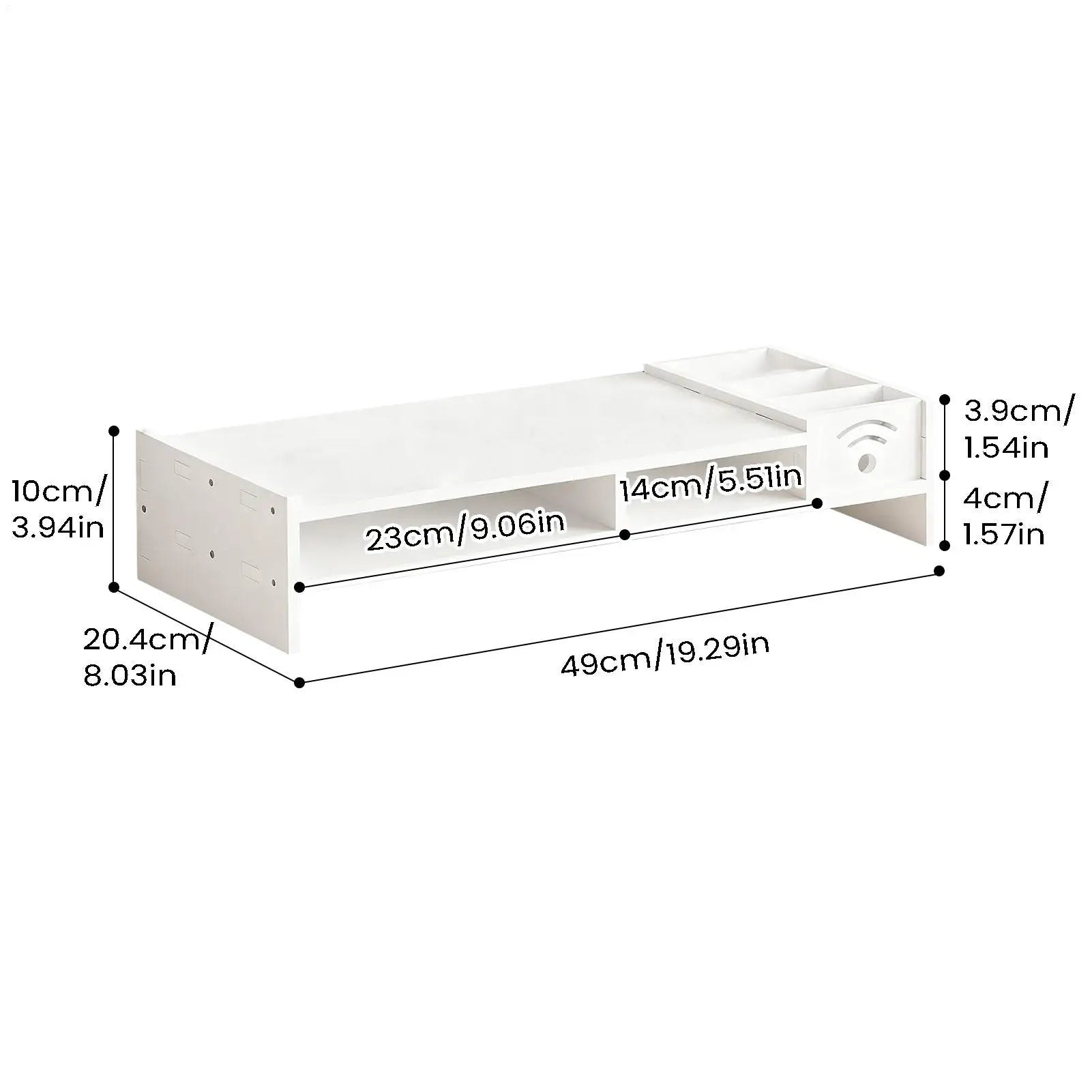 2 Tier Monitor Stand Riser with Storage Shelf 11cm Ergonomic Lift