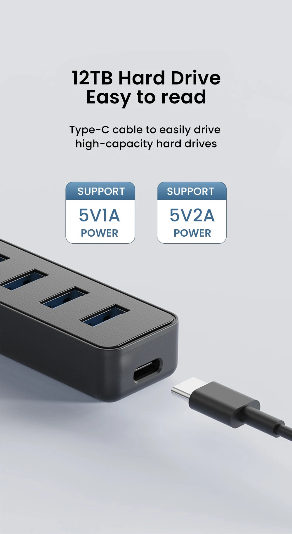 Fünf-Port USB-Hub - USB-A oder USB-C