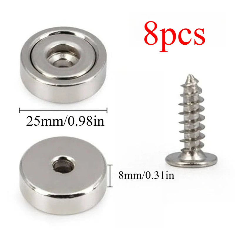 Countersunk Hole Round Magnets Multi Use For Refrigerator Whiteboard Warehouse Tool Snack Storage Holders