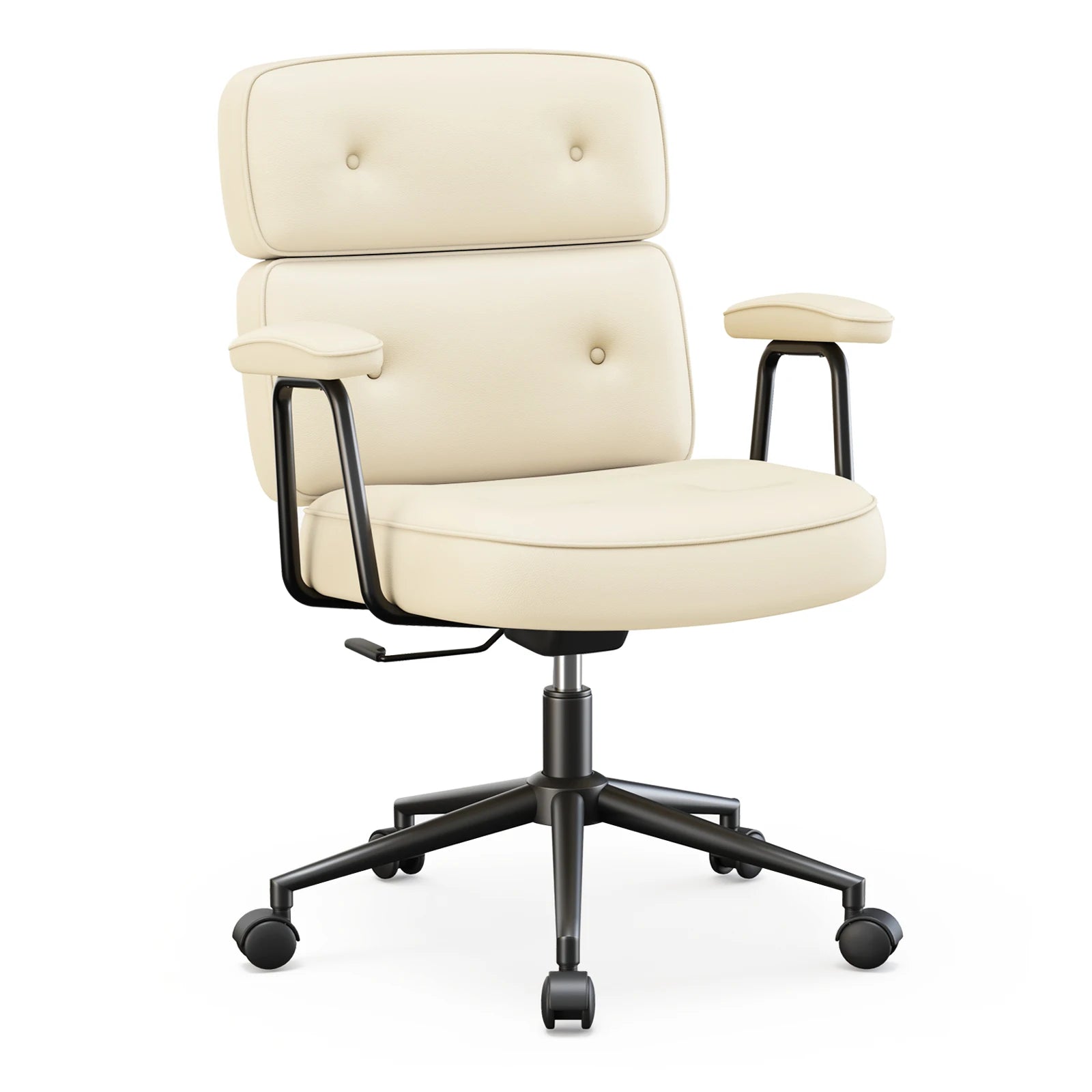 Ergonomic PU Leather Office Chair with Lumbar Support & Adjustable Height