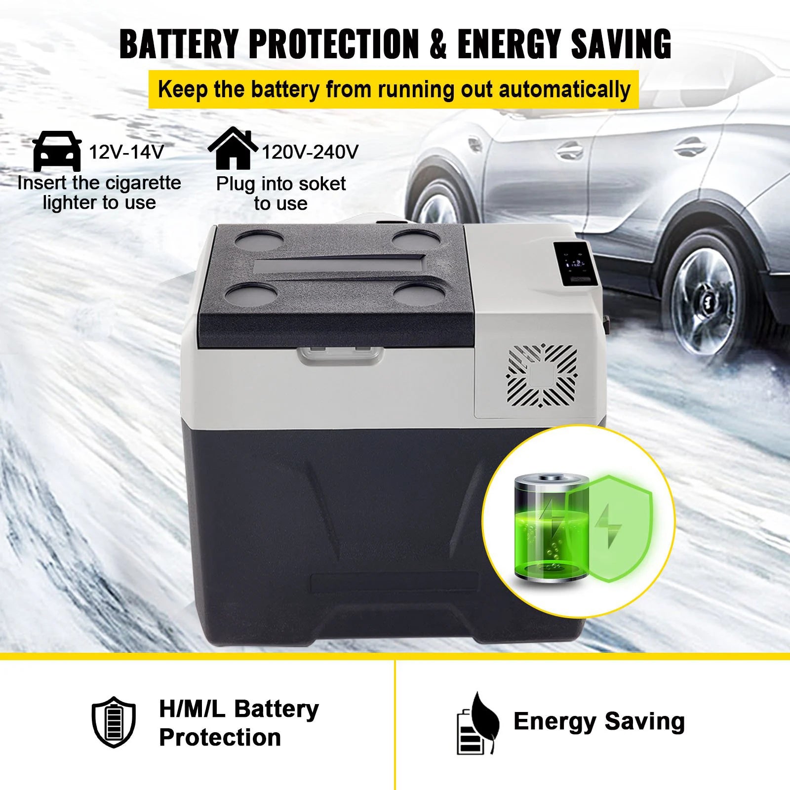 Portable Compressor Refrigerator Freezer 15L, 12/24V & 100-240V