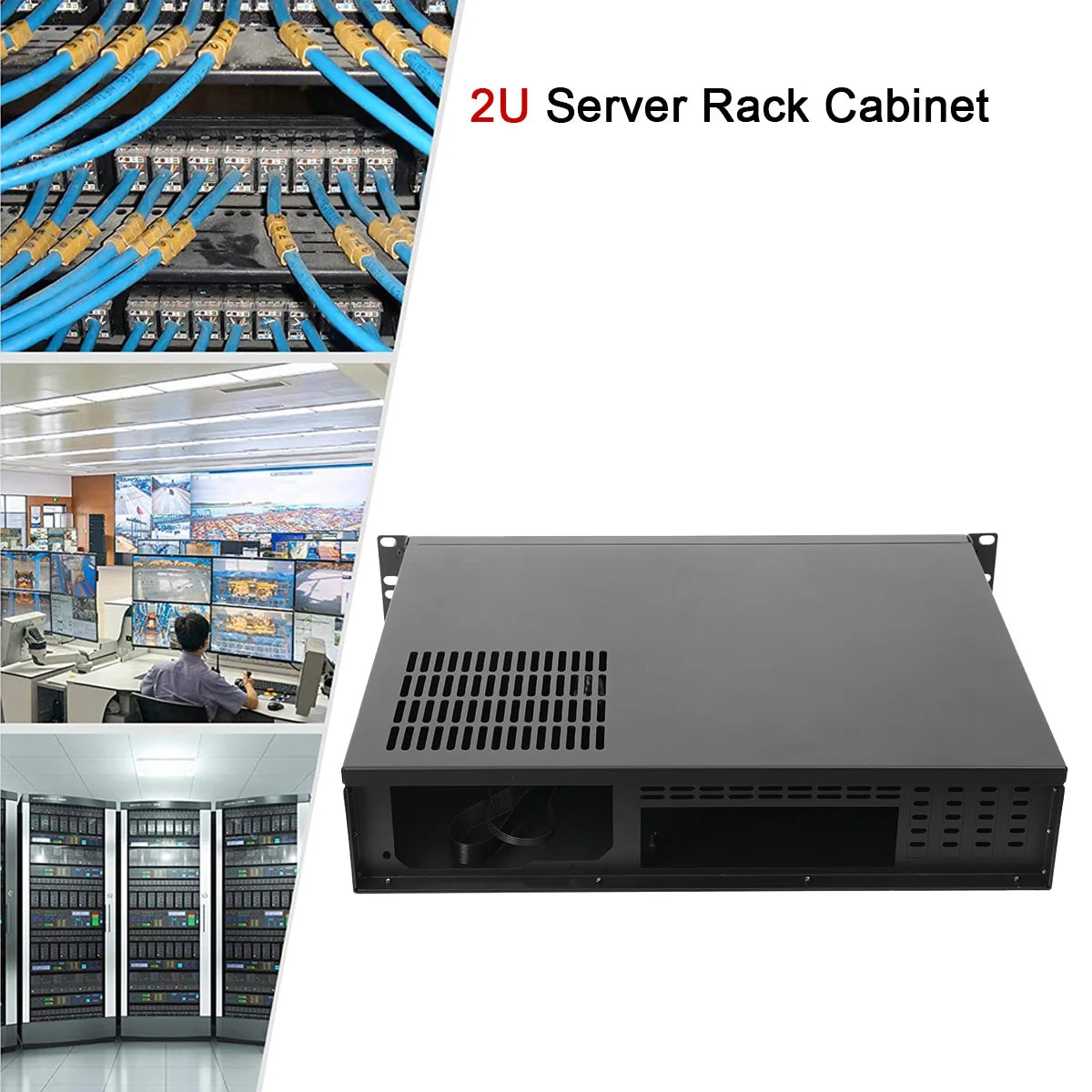 2U chassis aluminium panel ultra kort industrielt kontrolserver chassis datalagring bundkort serverkasse