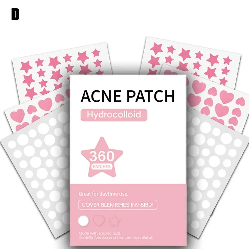 360Pcs Colorful Invisible Pimple Removal Anti-Acne Hydrocolloid Patches Spots Marks Concealer Beauty Makeup Tool Repair Sticker 