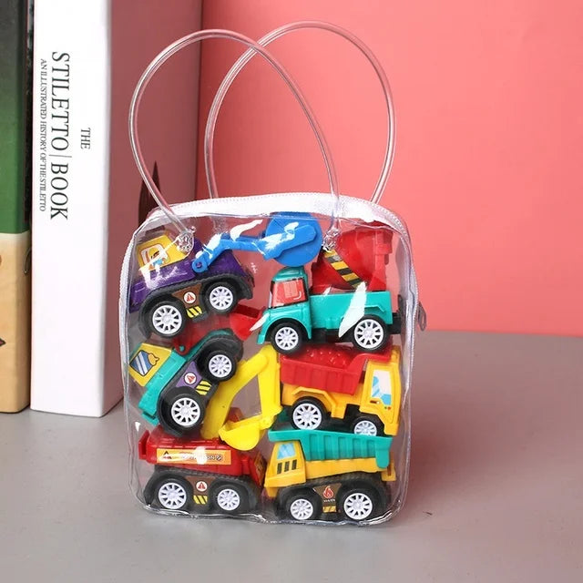 Six Pull-Back Toy Vehicles