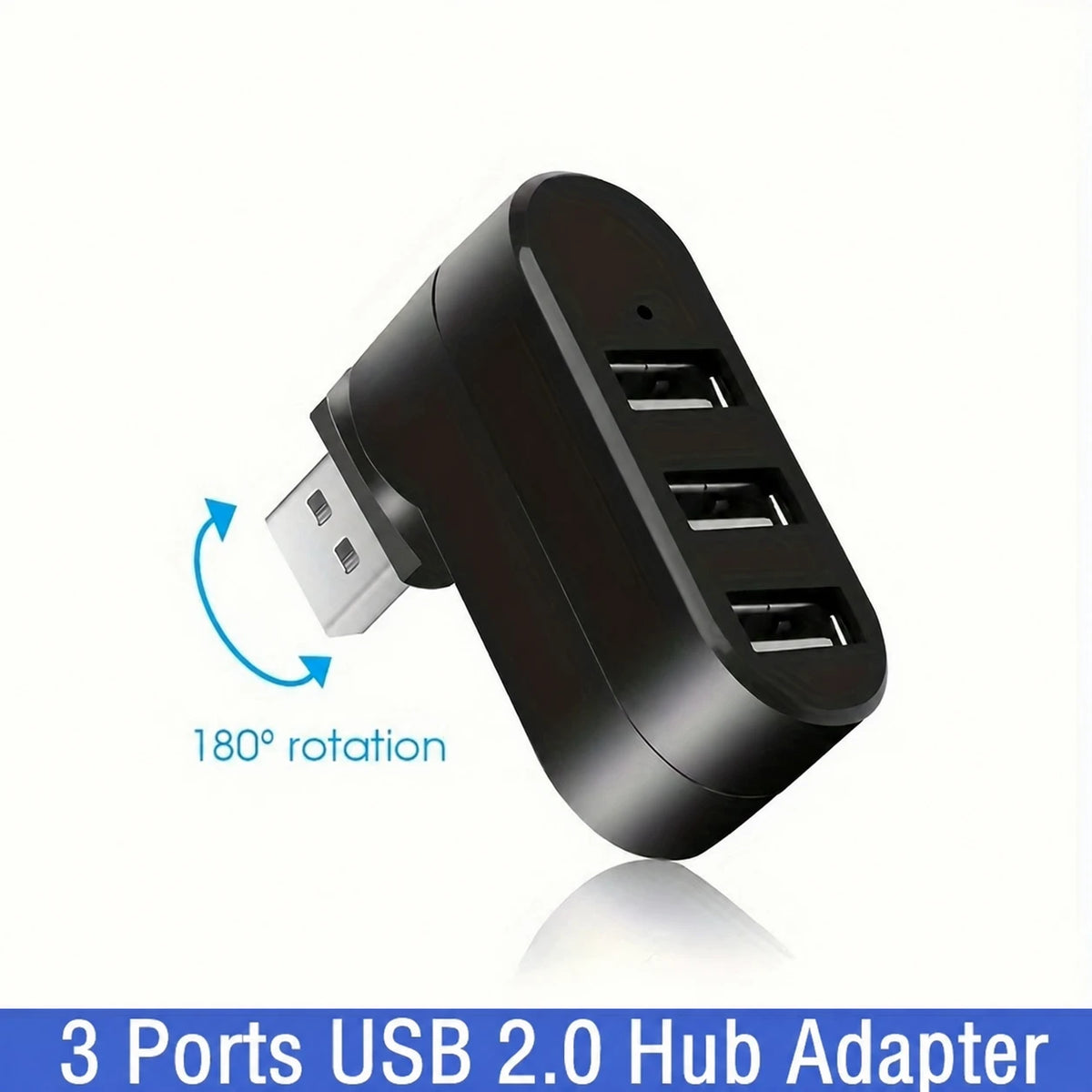 Drehbarer USB-2.0-Hub mit drei Anschlüssen